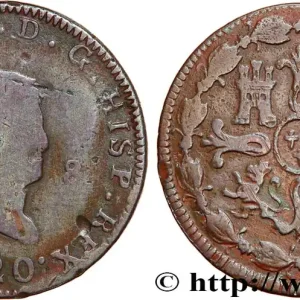 ESPAGNE 8 Maravedis Ferdinand VII 1820 Jubia fwo_757320 Monde Bon Marché