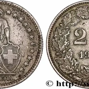 SUISSE 2 Francs Helvetia 1947 Berne fwo_758546 Monde Commander Vite