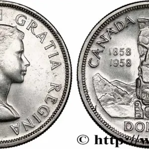 CANADA 1 Dollar Elisabeth II / Colombie Britannique 1958 fwo_760272 Monde Usine Directe