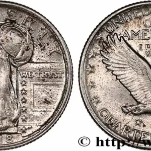 ÉTATS-UNIS D'AMÉRIQUE 1/4 Dollar Liberty 1918 Philadelphie fwo_760960 Monde Prix Choc