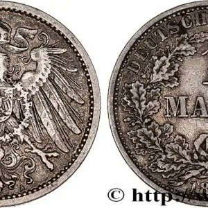 Offre Limitée ALLEMAGNE 1 Mark Empire aigle impérial 2e type 1896 Berlin fwo_761019 Monde