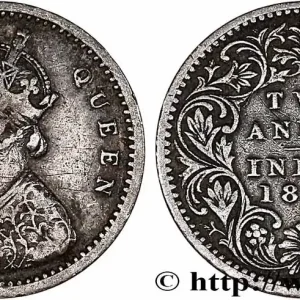 Artisanat INDES BRITANNIQUES 2 Annas Anna Victoria 1862 Bombay fwo_761021 Monde