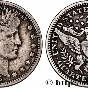 Livraison Mondiale ÉTATS-UNIS D'AMÉRIQUE 1/4 Dollar Barber 1915 Denver fwo_761152 Monde
