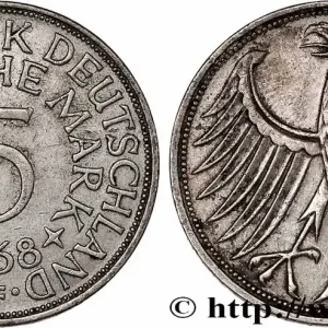 Affaire À Saisir ALLEMAGNE 5 Mark aigle 1968 Stuttgart fwo_761250 Monde