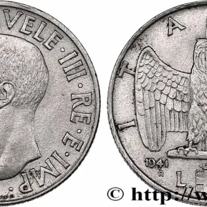 Original ITALIE 1 Lire Victor-Emmanuel III an XIX 1941 Rome - R fwo_761316 Monde