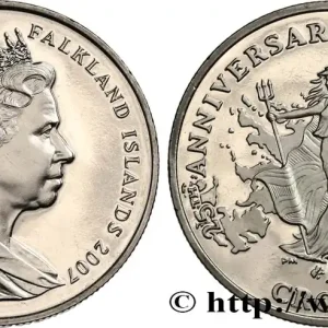 ÎLES FALKLAND 1 Crown Proof 25e anniversaire de la libération 2007 Pobjoy Mint fwo_626370 Monde Usine Directe