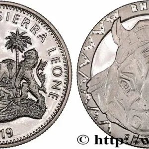 SIERRA LEONE 1 Dollar Proof Rhinocéros 2019 Pobjoy Mint fwo_633669 Monde Dernière Chance