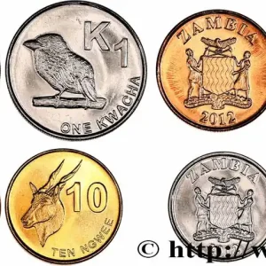 Livraison Mondiale ZAMBIE Lot 4 monnaies 5, 10, 50 Ngee et 1 Kwacha 2012 fwo_752823 Monde