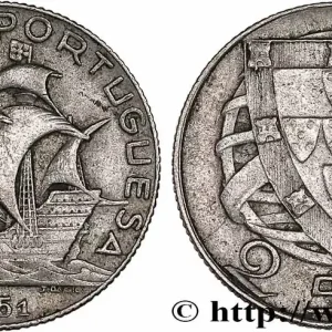 PORTUGAL 2 1/2 Escudos 1951 fwo_761332 Monde Livraison Express