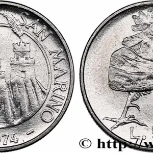 Jusqu’à Épuisement Des Stocks SAINT-MARIN 50 Lire vue des 3 chateaux / coq 1974 Rome fwo_761371 Monde