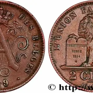 Marque BELGIQUE 2 Centimes Albert Ier légende française 1919 fwo_761422 Monde