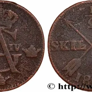 SUÈDE 1/2 Skilling Gustave IV Adolphe 1807 fwo_761468 Monde Prix Bas