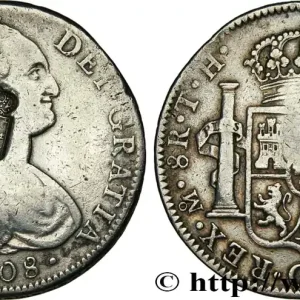PORTUGAL 8 Reales Charles IV contremarquée 1808 Mexico fwo_532549 Monde Offre Limitée