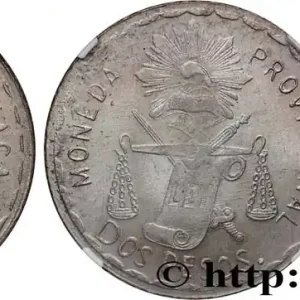 MEXIQUE - GOUVERNEMENT PROVISOIRE D'OAXACA 2 Pesos 1915 fwo_711324 Monde Expédition Rapide