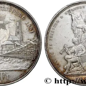 SUISSE 5 Francs, monnaie de Tir, Fribourg 1881 fwo_740122 Monde Petit Prix