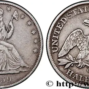 Seulement Aujourd’hui ÉTATS-UNIS D'AMÉRIQUE 1/2 Dollar type Liberté assise 1859 Nouvelle-Orléans fwo_760342 Monde
