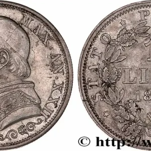 Meilleure Qualité VATICAN ET ÉTATS PONTIFICAUX 1 Lire Pie IX an XXI 1867 Rome fwo_761358 Monde