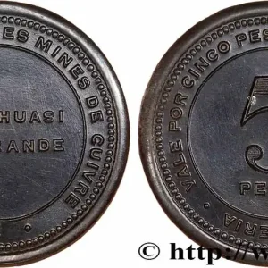 CHILI 5 Pesos Société Française des mines de cuivre - Collahuasi La Grande N-D fwo_751320 Monde Paiement Sécurisé