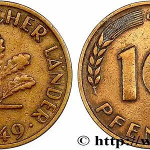 ALLEMAGNE 10 Pfennig “Bank deutscher Länder” 1949 Karlruhe - G fwo_754334 Monde Promotion