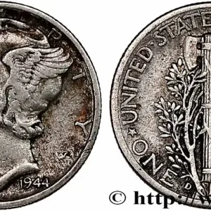 Offre Spéciale ÉTATS-UNIS D'AMÉRIQUE 1 Dime Mercury 1944 Denver fwo_757081 Monde