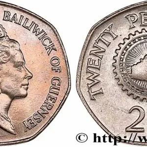 GUERNESEY 20 Pence Élisabeth II 1992 Royal Mint, Llantrisant fwo_761117 Monde Expédié Aujourd’hui
