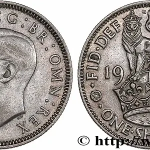 Paiement Sécurisé ROYAUME-UNI 1 Shilling Georges VI “England reverse” 1939 fwo_761702 Monde