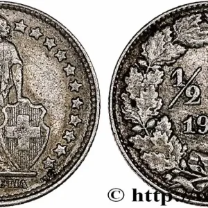 SUISSE 1/2 Franc Helvetia 1906 Berne fwo_761926 Monde Marque