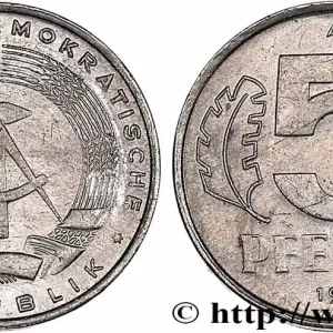 ALLEMAGNE RÉPUBLIQUE DÉMOCRATIQUE 5 Pfennig emblème de la RDA 1968 Berlin fwo_761943 Monde Vente Directe