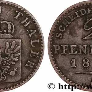 ALLEMAGNE - PRUSSE 2 Pfenninge Royaume de Prusse écu à l’aigle 1865 Berlin fwo_762188 Monde Gros Lot