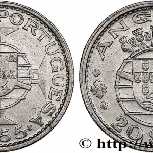 ANGOLA 20 Escudos emblème du Portugal 1955 fwo_762555 Monde Expédition Rapide