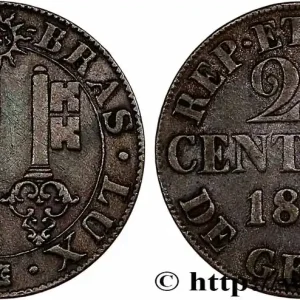 Promotion SUISSE - RÉPUBLIQUE DE GENÈVE 25 Centimes - Canton de Genève 1844 fwo_762564 Monde