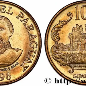 PARAGUAY 100 Guaranies Gal Diaz / ruines d'Humaita 1996 Santiago du Chili fwo_764853 Monde Promotion