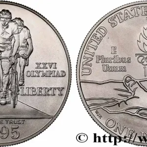 ÉTATS-UNIS D'AMÉRIQUE 1 Dollar Jeux Olympiques d’Atlanta 1996, cyclisme 1995 Denver fwo_759264 Monde Seulement Aujourd’hui