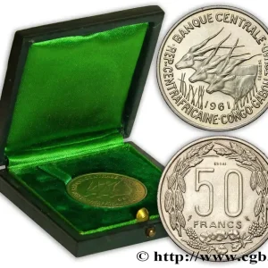 Nouveauté ÉTATS DE L'AFRIQUE ÉQUATORIALE Essai de 50 Francs antilopes 1961 fwo_396454 Monde