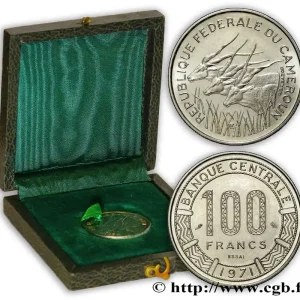 CAMEROUN Essai de 100 Francs République Fédérale du Cameroun, antilopes 1971 Paris fwo_396459 Monde Tendance
