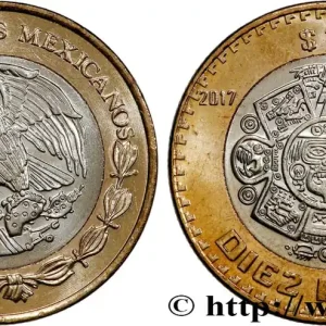 MEXIQUE 10 Pesos aigle / la Pierre du Soleil 2017 Mexico fwo_726427 Monde Offre Limitée