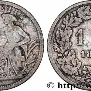 Top Vente SUISSE 1 Franc Helvetia assise 1861 Berne fwo_758155 Monde