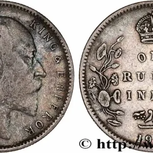 INDES BRITANNIQUES 1 Roupie Edouard VII 1904 Calcutta fwo_760110 Monde Marque