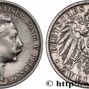 ALLEMAGNE - PRUSSE 2 Mark Guillaume II 1904 Berlin fwo_760568 Monde Expédié Aujourd’hui
