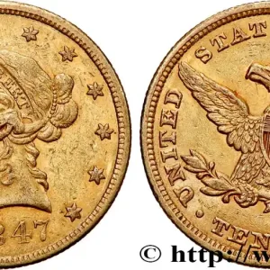 Livraison Express OR, PALLADIUM ET PLATINE INVESTISSEMENT 10 Dollars "Liberty" 1847 Philadelphie fwo_763800 Monde