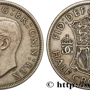 Fait Main ROYAUME-UNI 1/2 Crown Georges VI 1948 fwo_764062 Monde