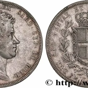 ITALIE - ROYAUME DE SARDAIGNE 5 Lire Charles Albert 1832 Gênes fwo_764221 Monde Prix Bas