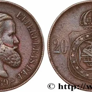 BRÉSIL 20 Réis Pierre II 1869 fwo_764226 Monde Retour Gratuit