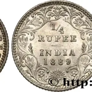 INDES BRITANNIQUES 1/4 Rupee (Roupie) Victoria 1889 Bombay fwo_575841 Monde Offre Limitée