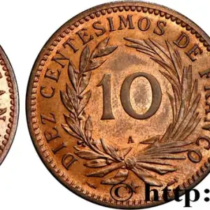 RÉPUBLIQUE DOMINICAINE 10 Centesimos Proof 1891 Paris fwo_719915 Monde Dernier Modèle