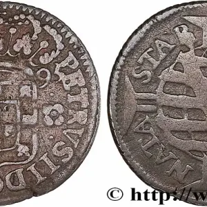 BRÉSIL - PIERRE II DU PORTUGAL 80 Réis, grande couronne 1695 Bahia fwo_736129 Monde Pas Cher