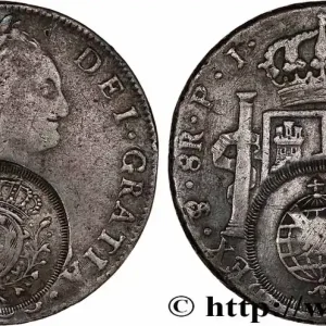 Populaire BRÉSIL 960 Reis contremarquée sur un 8 Reales Potosi 180[?] fwo_736780 Monde