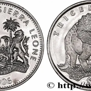 Prix Choc SIERRA LEONE 1 Dollar Proof Tricératops 2006 Pobjoy Mint fwo_633712 Monde