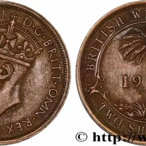 Commander Vite AFRIQUE OCCIDENTALE BRITANNIQUE 2 Shillings Georges VI 1938 Kings Norton - KN fwo_749116 Monde