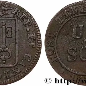 SUISSE - RÉPUBLIQUE DE GENÈVE 1 Sol 1833 fwo_758217 Monde Marque